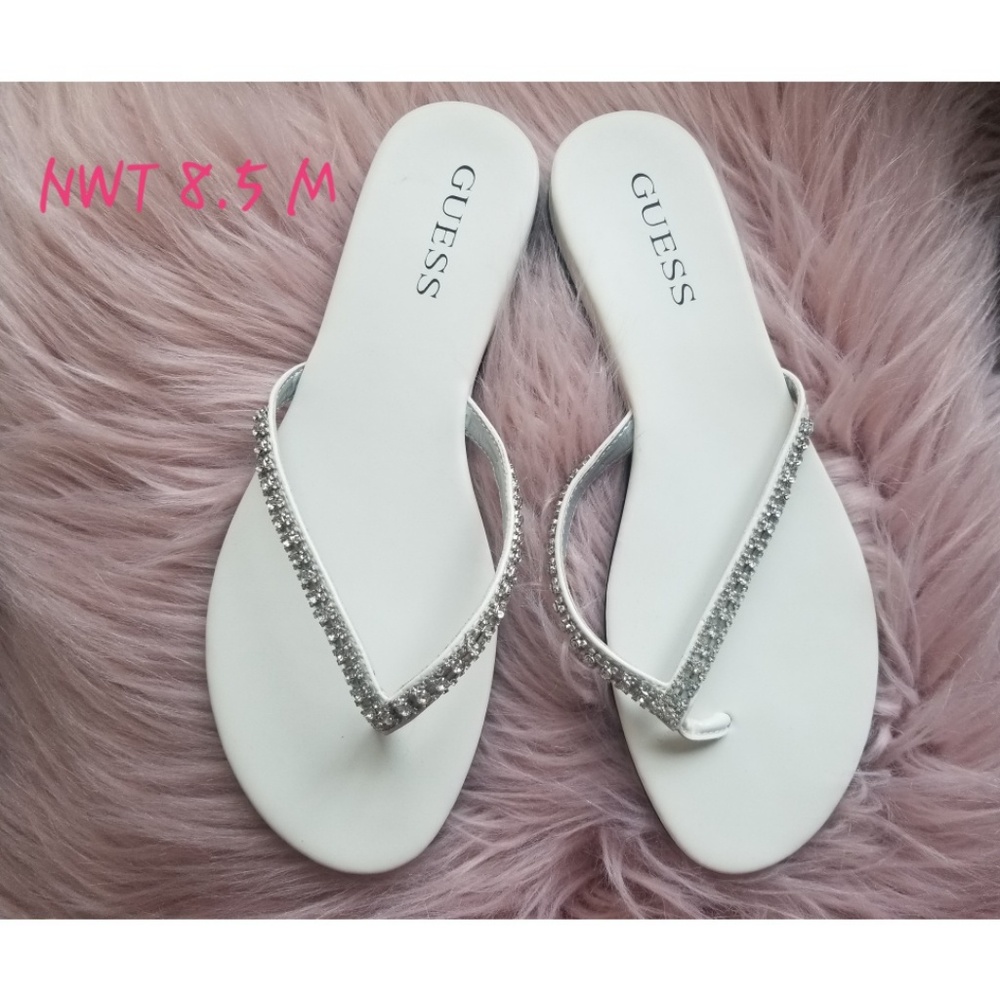 GUESS  white sandals, NWT